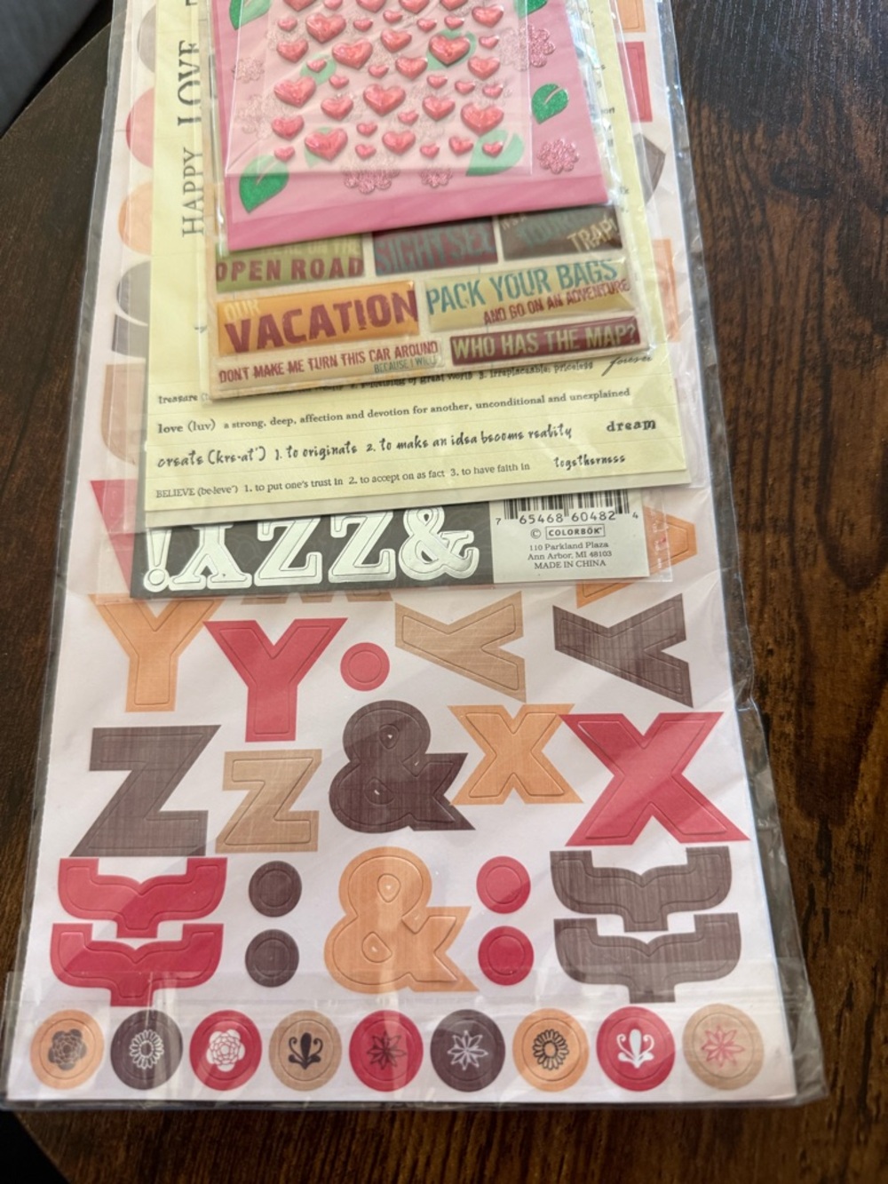 Scrapbook Sticker Pack - 6 Pc Value Set - Picture 2 of 12